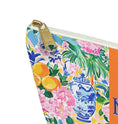 Load image into Gallery viewer, Custom Zip Bags, Pouch, Travel, Tech, Monogram, Personalized, Letter, Initial, Makeup, Accessory, Chinoiserie, Ginger Jar, Japenese Oranges
