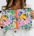 Load image into Gallery viewer, Custom Zip Bag, Makeup Bag, Travel Pouch, Tech, Monogram,Personalized,Letter,Initial, Preppy, Chinoiserie, Ginger Jar, Japenese Oranges Pink
