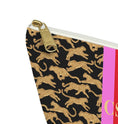Load image into Gallery viewer, Custom Zip Bags, Pouch, Travel, Tech, Monogram, Personalized, Letter,Initial, Makeup, Accessory, Leopard Cheetah, Stripe, Pink
