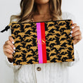 Load image into Gallery viewer, Custom Accessory Zip Bag, Pouch, Clutch, Makeup Bag, Travel Pouch, Tech, Large, Monogram, Personalized, Letter, Initial, Leopard Cheetah
