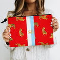 Load image into Gallery viewer, Custom Accessory Zip Bag, Pouch, Clutch, Makeup Bag, Travel Pouch, Tech, Large, Monogram, Personalized, Letter, Initial, Tiger
