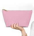 Load image into Gallery viewer, Custom Zip Bags, Pouch, Travel, Tech, Monogram, Personalized, Letter,Initial, Makeup, Accessory, Mini Polka Dots, Brown, Pink, Green, Red
