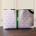 Load image into Gallery viewer, Custom Tote Bag, Large Travel Bag, Overnight, Monogram, Personalized, Letter, Initial, Preppy, Grand Millennial, Pink Flowers, Stripe
