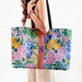 Load image into Gallery viewer, Custom Tote Bag, Large Travel Bag,Overnight, Monogram, Personalized, Letter, Initial, Preppy, Chinoiserie, Ginger Jar, Japenese Oranges Pink
