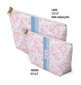 Load image into Gallery viewer, Custom Zip Bags, Pouch, Travel, Tech, Monogram, Personalized, Letter, Initial, Makeup, Accessory, Love Fancy Roses, Preppy,Green, Blue, Pink
