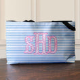 Load image into Gallery viewer, Custom Tote Bag, Large Travel Bag,Overnight, Monogram, Personalized, Letter, Initial, Preppy, Love Fancy Roses, Flowers, Stripes, Plaid
