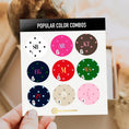 Load image into Gallery viewer, Custom Zip Bags, Pouch, Travel, Tech, Monogram, Personalized, Letter,Initial, Makeup, Accessory, Mini Polka Dots, Brown, Pink, Green, Red
