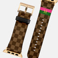 Load image into Gallery viewer, Personalized Apple Watch Band, Custom Strap, Smart Watch, 38, 40, 41, 42, 44, 45, 49, 3 4 5 6 7 8 9 10 SE, Letter, Initials, Brown Checker
