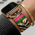 Load image into Gallery viewer, Personalized Apple Watch Band, Custom Strap, Smart Watch, 38, 40, 41, 42, 44, 45, 49, 3 4 5 6 7 8 9 10 SE, Letters, Initials, Zebra Stripe
