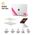 Load image into Gallery viewer, Custom MacBook Case, Air, Pro, Personalized Laptop Cover, 2-Pieces, Monogram Tech, Preppy, Zebra, Stripes, Pink, Green, Red, Orange
