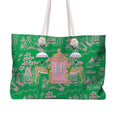 Load image into Gallery viewer, Custom Mahjong Tote Bag, Large Travel Bag, Monogram, Rope, Personalized, Letter, Initial, Dice, Toile, Chinoiserie, Leopards, Mahjong Gift
