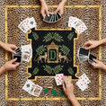 Load image into Gallery viewer, Custom Mahjong Tablecloth, Card Game Table Cover, Monogram, Personalized, Letter, Initial, Preppy, Cheetah, Leopards, Pagoda, Bamboo, Green
