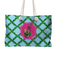 Load image into Gallery viewer, Custom Mahjong Tote Bag, Large Travel Bag, Monogram, Rope, Personalized, Letter, Initial, Dice, Leopards, Cheetah, Umbrella, Vines, Preppy
