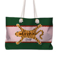 Load image into Gallery viewer, Custom Mahjong Tote Bag, Large Travel Bag, Monogram, Rope, Personalized, Letter, Initial, Preppy, Tiger Rug, Stripe, Mahjong Bag, Gift
