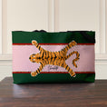 Load image into Gallery viewer, Custom Mahjong Tote Bag, Large Travel Bag, Monogram, Rope, Personalized, Letter, Initial, Preppy, Tiger Rug, Stripe, Mahjong Bag, Gift
