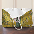 Load image into Gallery viewer, Custom Mahjong Tote Bag, Large Travel Bag, Monogram, Rope, Personalized, Letter, Initial, Dice, Golden Antique Chinoiserie, Vintage Birds
