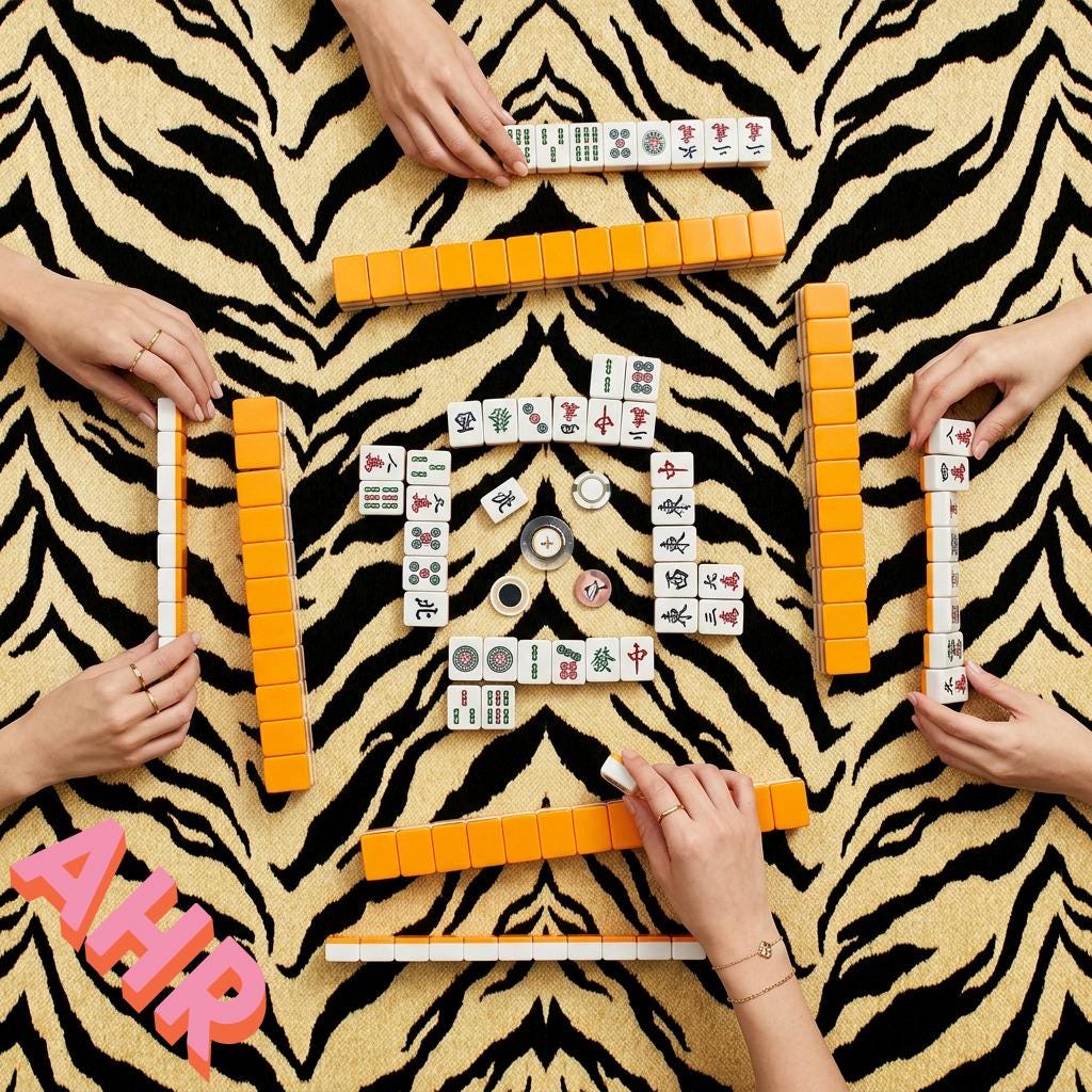Custom Mahjong Tablecloth, Card Game Table Cover, Monogram, Personalized, Initials, Trendy Colors, Popular, Animal Zebra Pattern