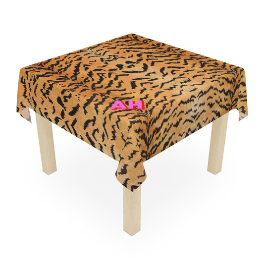 Custom Mahjong Tablecloth, Card Game Table Cover, Monogram, Personalized, Initials, Trendy Colors, Popular, Animal Tiger Pattern