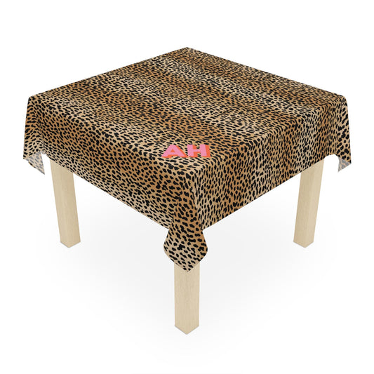 Custom Mahjong Tablecloth, Card Game Table Cover, Monogram, Personalized, Initials, Trendy Colors, Popular, Animal Leopard Cheetah Pattern