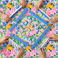 Load image into Gallery viewer, Custom Mahjong Tablecloth, Card Game Table Cover, Monogram, Personalized, Initials, Trendy Colors, Popular, Chinoiserie, Floral, Oranges,Jar
