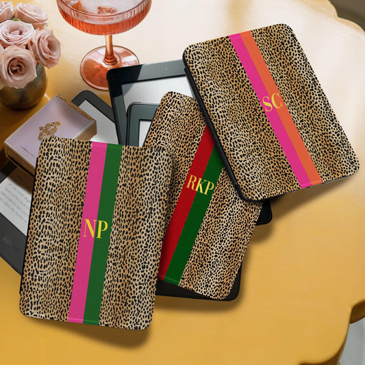 Personalized Kindle Case, 6, 6.8, 7, Paperwhite, Colorsoft, Signature, Custom Cover, Monogram, Handle, Initials, Leopard, Cheetah, Stripes