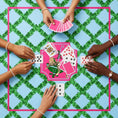 Load image into Gallery viewer, Custom Mahjong Tablecloth, Card Game Table Cover, Monogram, Personalized, Letter, Initial, Preppy, Cheetah, Leopards,Umbrella, Pink, Green
