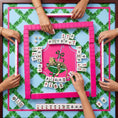 Load image into Gallery viewer, Custom Mahjong Tablecloth, Card Game Table Cover, Monogram, Personalized, Letter, Initial, Preppy, Cheetah, Leopards,Umbrella, Pink, Green
