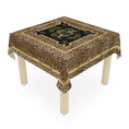 Load image into Gallery viewer, Custom Mahjong Tablecloth, Card Game Table Cover, Monogram, Personalized, Letter, Initial, Preppy, Cheetah, Leopards, Pagoda, Bamboo, Green
