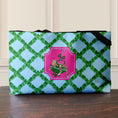 Load image into Gallery viewer, Custom Mahjong Tote Bag, Large Travel Bag, Monogram, Rope, Personalized, Letter, Initial, Dice, Leopards, Cheetah, Umbrella, Vines, Preppy
