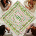 Load image into Gallery viewer, Custom Mahjong Mat, Personalized, Monogrammed, Letter, Initial, Cottage Core, Pastel Pink, Green, Grand Millennial
