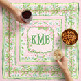 Load image into Gallery viewer, Custom Mahjong Tablecloth, Card Game Table Cover, Monogram, Personalized, Letter, Initial, Preppy, Pastel Watercolor Flowers
