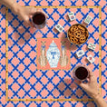 Load image into Gallery viewer, Custom Mahjong Tablecloth, Card Game Table Cover, Monogram, Personalized, Letter, Initial, Preppy, Ginger Jar, Leopards, Peachy Blue
