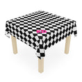 Load image into Gallery viewer, Custom Mahjong Tablecloth, Card Game Table Cover, Monogram, Personalized, Initials, Trendy Colors, Popular, Harlequin Checker, Black, White

