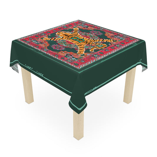 Custom Mahjong Tablecloth, Card Game Cover, Monogram, Personalized, Letter, Initial, Preppy, Tibetan Tiger, Oriental Rug Design