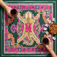 Load image into Gallery viewer, Custom Mahjong Tablecloth, Card Game Cover, Monogram, Personalized, Letter, Initial, Preppy, Tibetan Leopard Cheetah, Oriental Rug Design
