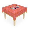Load image into Gallery viewer, Custom Mahjong Tablecloth, Card Game Table Cover, Monogram, Personalized, Initial, Preppy, Chinoiserie, Pink Orange, Staffordshire Dogs
