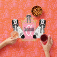 Load image into Gallery viewer, Custom Mahjong Tablecloth, Card Game Table Cover, Monogram, Personalized, Initial, Preppy, Chinoiserie, Pink Orange, Staffordshire Dogs
