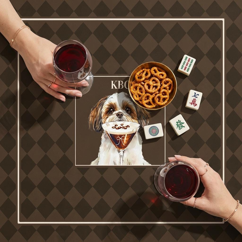 Custom Mahjong Tablecloth, Card Game Table Cover, Monogram, Personalized, Letter, Initial, Pet Portrait, Dog, Cat, Pet Lover Gift