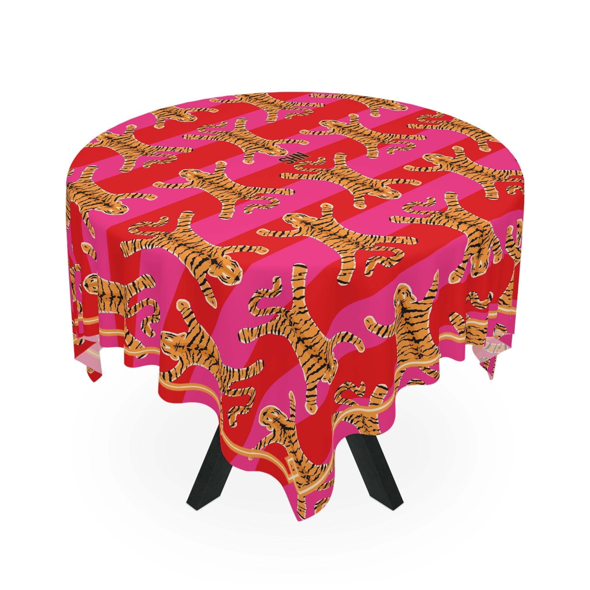Custom Mahjong Tablecloth, Card Game Table Cover, Monogram, Personalized, Letters, Initial, Tibetan Tiger Oriental Rug Design