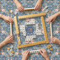 Load image into Gallery viewer, Custom Tablecloth, Card Game Cover, Mahjong Table Cover, Monogram, Personalized, Letter, Initial, Tropical Damask, Vintage Flamingo, Classy

