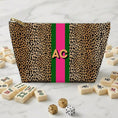 Load image into Gallery viewer, Custom Mahjong Zip Bag, Tile Pouch, Game Bag, Preppy, Large, Monogram, Personalized, Letter, Initial, Tortoise, Leopard
