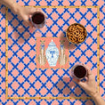 Load image into Gallery viewer, Custom Mahjong Tablecloth, Card Game Table Cover, Monogram, Personalized, Letter, Initial, Preppy, Ginger Jar, Leopards, Peachy Blue

