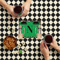 Load image into Gallery viewer, Custom Mahjong Tablecloth, Card Game Table Cover, Monogram, Personalized, Letter, Initial, Preppy, Cheetah, Leopards,Umbrella, Black Checker
