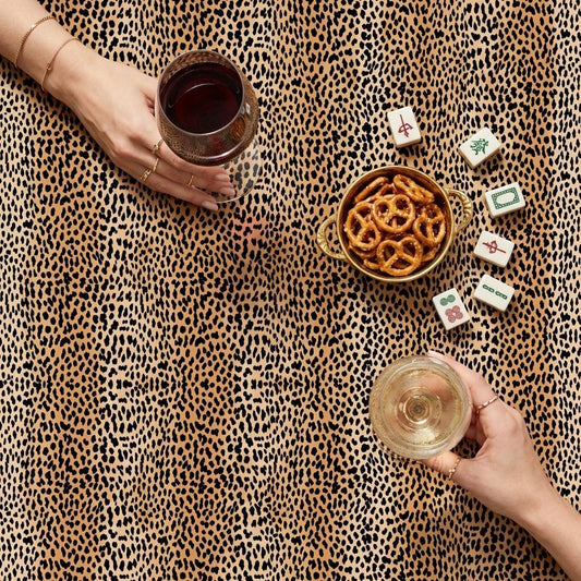 Custom Mahjong Tablecloth, Card Game Table Cover, Monogram, Personalized, Initials, Trendy Colors, Popular, Animal Leopard Cheetah Pattern