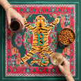 Load image into Gallery viewer, Custom Mahjong Tablecloth, Card Game Cover, Monogram, Personalized, Letter, Initial, Preppy, Tibetan Tiger, Oriental Rug Design
