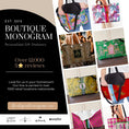 Load image into Gallery viewer, Custom Mahjong Tote Bag, Large Travel Bag, Monogram, Rope, Personalized, Letter, Initial, Preppy Tiger, Stripes, Green, Blue, Pink, Red
