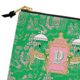 Load image into Gallery viewer, Custom Mahjong Card Zip Accessory Bag, Pouch, Game, Chinoiserie, Card Holder, Monogram, Personalized, Letter, Initial, Dice, Toile, Gift
