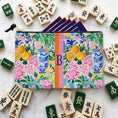 Load image into Gallery viewer, Custom Mahjong Zip Bag, Tile Pouch, Games, Large, Monogram, Personalized, Letter, Initial, Preppy, Ginger jar, Oranges, Chinoiserie
