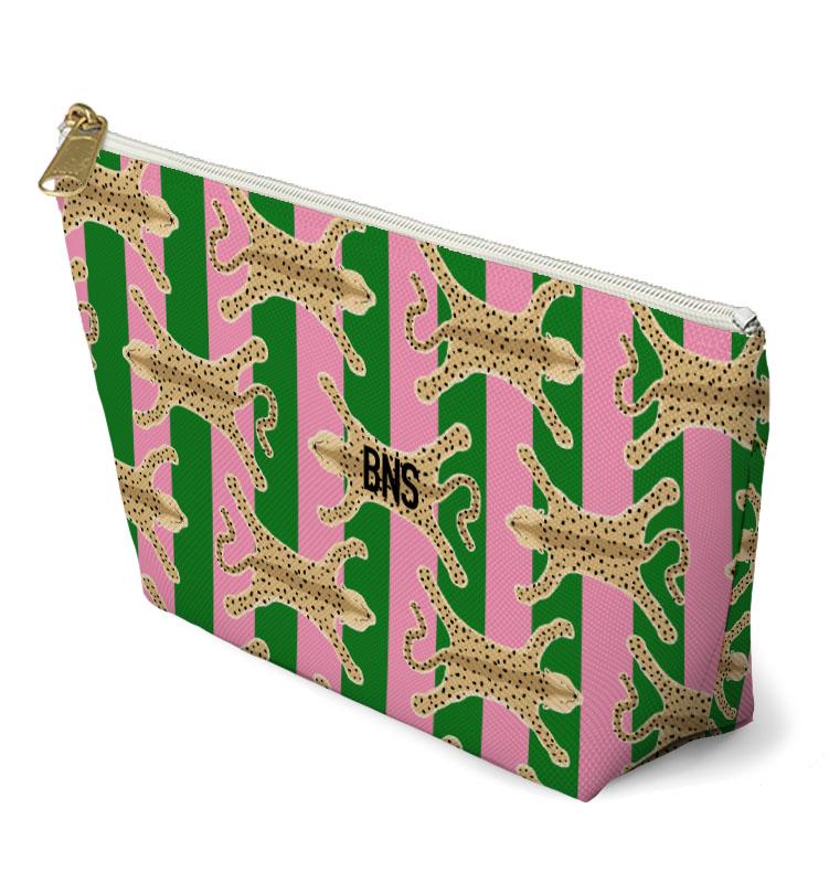 Custom Zip Mahjong Card Bag, Monogram, Personalized, Letter, Initial, Travel Pouch, Tech, Chinoiserie, Preppy, Leopard, Cheetah Rug, Stripes