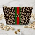 Load image into Gallery viewer, Custom Mahjong Zip Bag, Tile Pouch, Game Bag, Preppy, Large, Monogram, Personalized, Letter, Initial, Tortoise, Leopard
